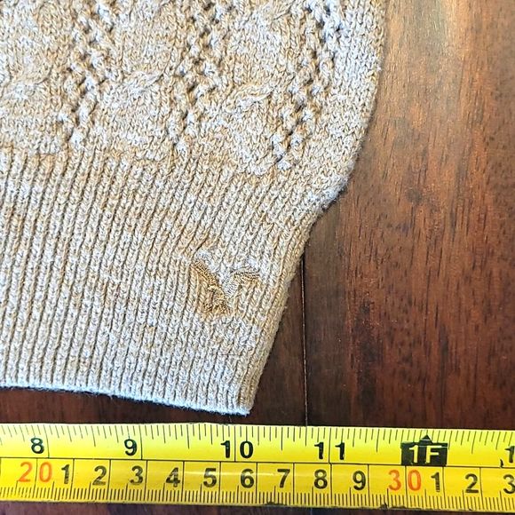 American Eagle Aztec Cable Knit Sweater Tribal Textured Boat Neck Dressy Casual - Picture 7 of 16